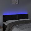 vidaXL Tăblie de pat cu LED, negru, 144x5x78/88 cm, catifea