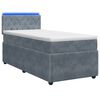 vidaXL Pat boxspring cu saltea Gri &icirc;nchis 80 x 200 cm Catifea