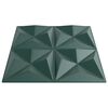 vidaXL Panouri de perete 12 buc. verde 50x50 cm XPS 3 m² origami