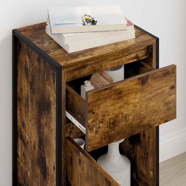 vidaXL Bufet cu sertar Stejar fumuriu 81 x 36 x 150.5 cm Lemn compozit