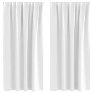 vidaXL Perdele Opaque cu Inel 2 pcs Alb strălucitor 175 x 140 cm