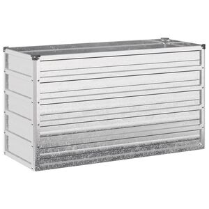 vidaXL Pat de grădină ridicat Argintiu 100 x 40 x 55 cm galvanizat