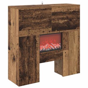 vidaXL Șemineu electric Lemn vechi 75 x 24,5 x 75 cm Lemn prelucrat