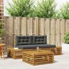 vidaXL Set de canapele de exterior 3 Bucată Natural și Antracit
