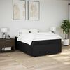 vidaXL Pat box spring cu saltea, negru, 160x200 cm, textil