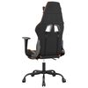vidaXL Scaun gaming masaj/suport picioare, negru/portocaliu, piele eco
