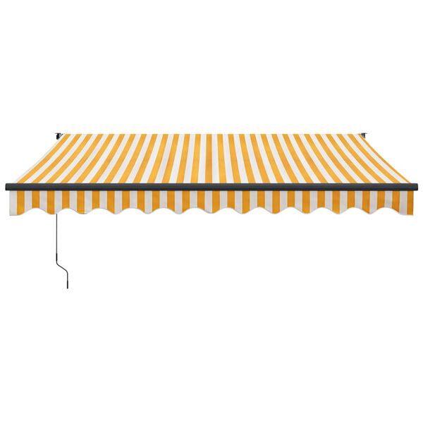 vidaXL Copertină retractabilă, galben/alb, 3x2,5 m, textil/aluminiu
