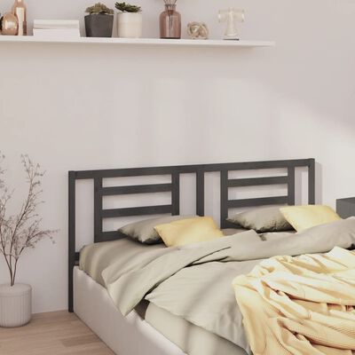 vidaXL Tăblie de pat, gri, 206x4x100 cm, lemn masiv de pin