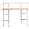 vidaXL Banc de lucru 100x60x(73-99,5) cm lemn masiv fag dreptunghiular