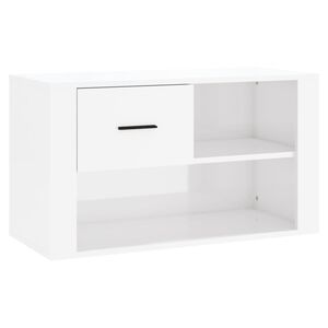 vidaXL Pantofar, alb extralucios, 80x35x45 cm, lemn compozit