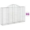 vidaXL Coșuri gabion arcuite 6 buc, 200x30x120/140 cm, fier galvanizat