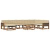 vidaXL Set de canapele de exterior cu pernă 9 pcs Natural și Bej