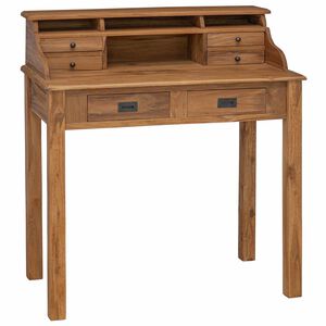 vidaXL Masă de scris natural 89,5 x 49,5 x 100 cm Lemn solid de tec