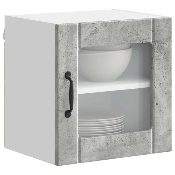 vidaXL Dulap de bucătărie Lucca 2 pcs Gri din beton 40 x 31 x 40 cm