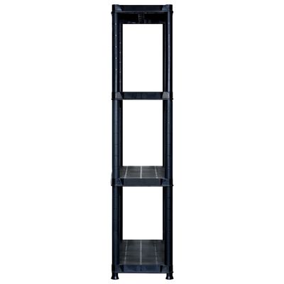 vidaXL Raft de depozitare cu 4 polițe, negru, 244x30,5x130 cm, plastic