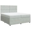 vidaXL Pat box spring cu saltea, gri deschis, 200x200 cm, catifea