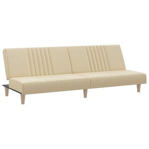 vidaXL Canapea extensibilă, crem, material textil