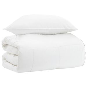 vidaXL Set de Pături Alb 135 x 200 cm Bumbac, Bambus, Poliester