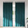 vidaXL Perdele opace 2 pcs Verde &icirc;nchis 140 x 225 cm Catifea