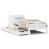 vidaXL Cadru Pat cu Sertare Alb 100x200 cm Lemn Masiv Pin