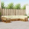 vidaXL Set canapea sectională cu pernă 10 pcs Natural și Crem
