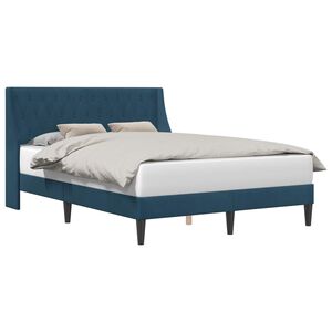 vidaXL Cadru de pat cu headboard albastru 120 x 190 cm Catifea