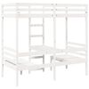 vidaXL Cadru pat etajat, birou/scaune, alb, 75x190 cm, lemn masiv pin