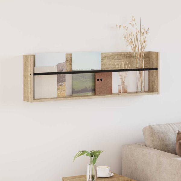 vidaXL Raft pentru reviste cu raft Stejar Sonoma 100 x 12 x 30 cm