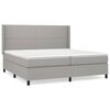 vidaXL Pat box spring cu saltea, gri deschis, 200x200 cm, textil