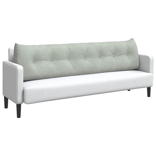 vidaXL Perna pentru spate Gri deschis 200 x 24 x 50 cm Catifea