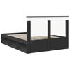 vidaXL Cadru de pat cu headboard Negru 140 x 200 cm Lemn de pin masiv