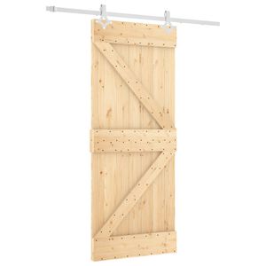 vidaXL Ușă glisantă cu set de feronerie 85x210 cm, lemn masiv de pin
