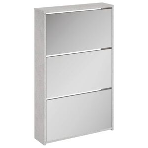 vidaXL Pantofar cu oglindă, 3 niveluri, gri beton, 63x17x102,5 cm