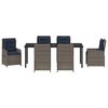 vidaXL Set de masă pentru grădină 7 pcs Gri Rattan poli