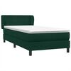 vidaXL Pat box spring cu saltea, verde &icirc;nchis, 90x210 cm, catifea