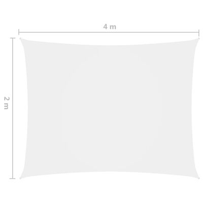 vidaXL Pânză parasolar, alb, 2x4 m, țesătură oxford, dreptunghiular