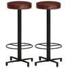 vidaXL Scaune de bar, 2 buc., 76 cm, piele naturală