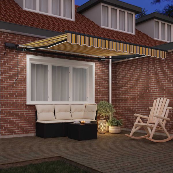 vidaXL Cortina Retractabilă Manual Multicolour 350 x 250 cm țesătură