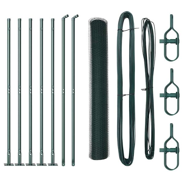 vidaXL St&acirc;lp de gard. Verde 10 x 0,8 m (plasă de 13 mm) Oțel și PVC