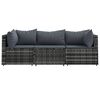 vidaXL Set mobilier de grădină cu perne, 3 piese, gri, poliratan