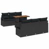 vidaXL Set de canapele pentru grădină 7 pcs Negru Rattan poli