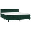 vidaXL Pat box spring cu saltea, verde &icirc;nchis, 160x200 cm, catifea