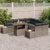 vidaXL Set de canapele pentru grădină 9 pcs Gri Rattan poli