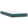 vidaXL Pat box spring cu saltea, verde &icirc;nchis, 80x210 cm, catifea