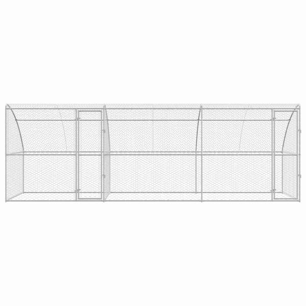 vidaXL Cușcă pentru c&acirc;ini 3 pcs Argintiu 6 x 2 x 2 m Oțel galvanizat