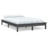 vidaXL Cadru de pat Small Double, gri, 120x190 cm, lemn masiv de pin