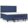 vidaXL Pat box spring cu saltea, albastru, 180x200 cm, material textil