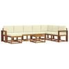 vidaXL Set de canapele de exterior cu pernă 9 pcs Natural și Crem