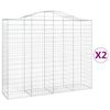 vidaXL Coșuri gabion arcuite 2 buc, 200x50x160/180 cm, fier galvanizat