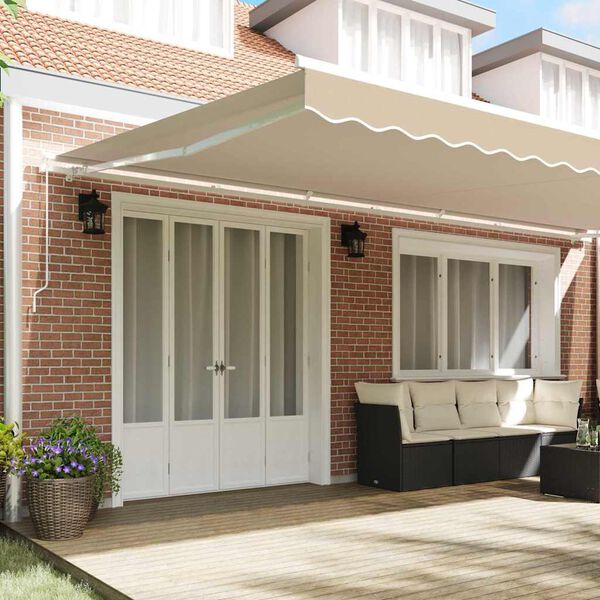 vidaXL Cortina Retractabilă Bej 600 &times; 300 cm Poliester și Aluminiu